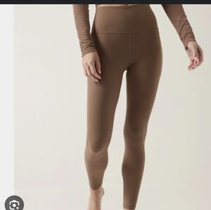 Athleta rustic beige XL salutation stash leggings tan brown Pockets